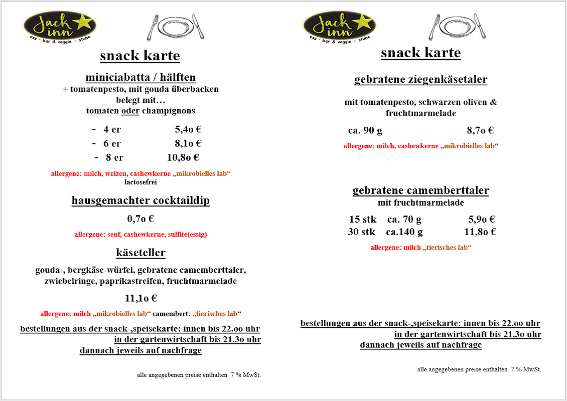 Vegetarische Vorspeisen und Snacks: Ofenkartoffel, Flammkuchen, Salate